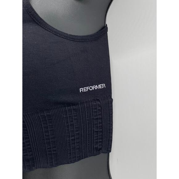 REFORMER Women's Black V-Neck Fitted Cropped Tank Top SZ XS/S - Picture 5 of 11